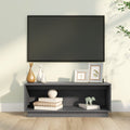 vidaXL Szafka pod telewizor, szara, 90x35x35 cm, lite drewno sosnowe