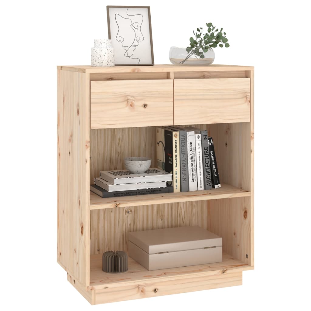 vidaXL Szafka, 60x34x75 cm, lite drewno sosnowe