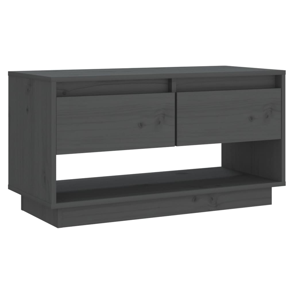 vidaXL Szafka pod telewizor, szara, 74x34x40 cm, lite drewno sosnowe