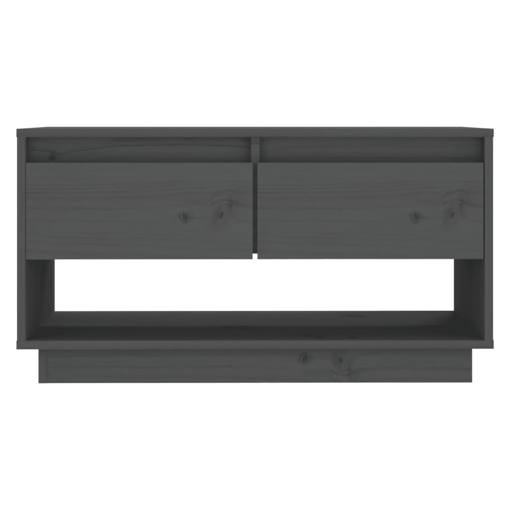 vidaXL Szafka pod telewizor, szara, 74x34x40 cm, lite drewno sosnowe