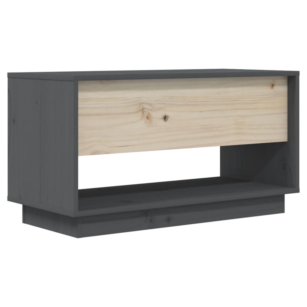 vidaXL Szafka pod telewizor, szara, 74x34x40 cm, lite drewno sosnowe