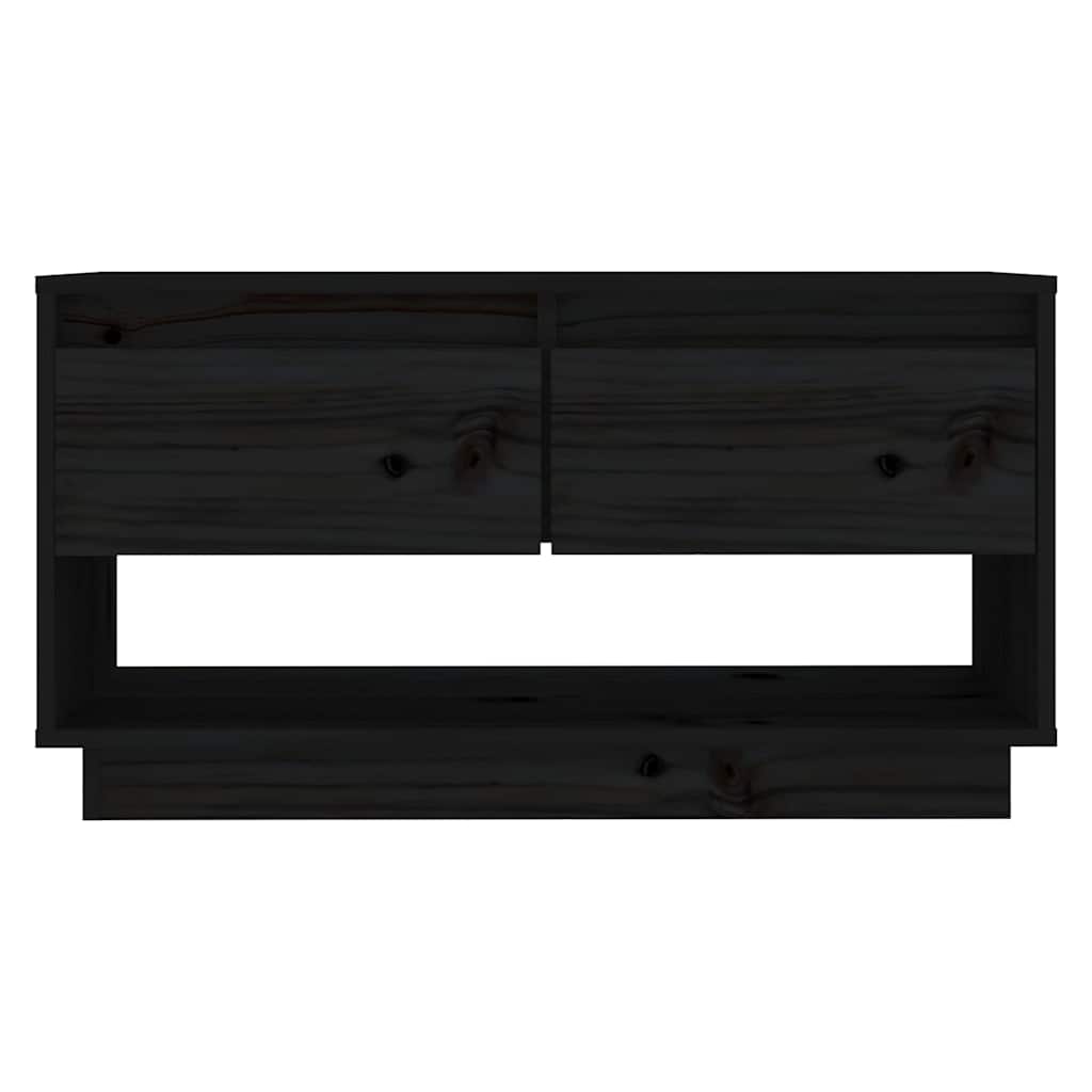 vidaXL Szafka pod telewizor, czarna, 74x34x40 cm, lite drewno sosnowe