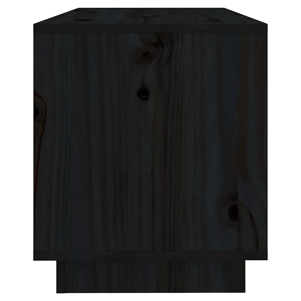 vidaXL Szafka pod telewizor, czarna, 74x34x40 cm, lite drewno sosnowe