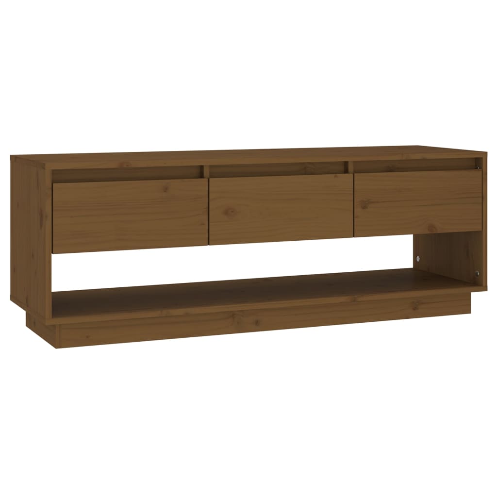 vidaXL Szafka pod TV, miodowy brąz 110,5x34x40 cm, lite drewno sosnowe