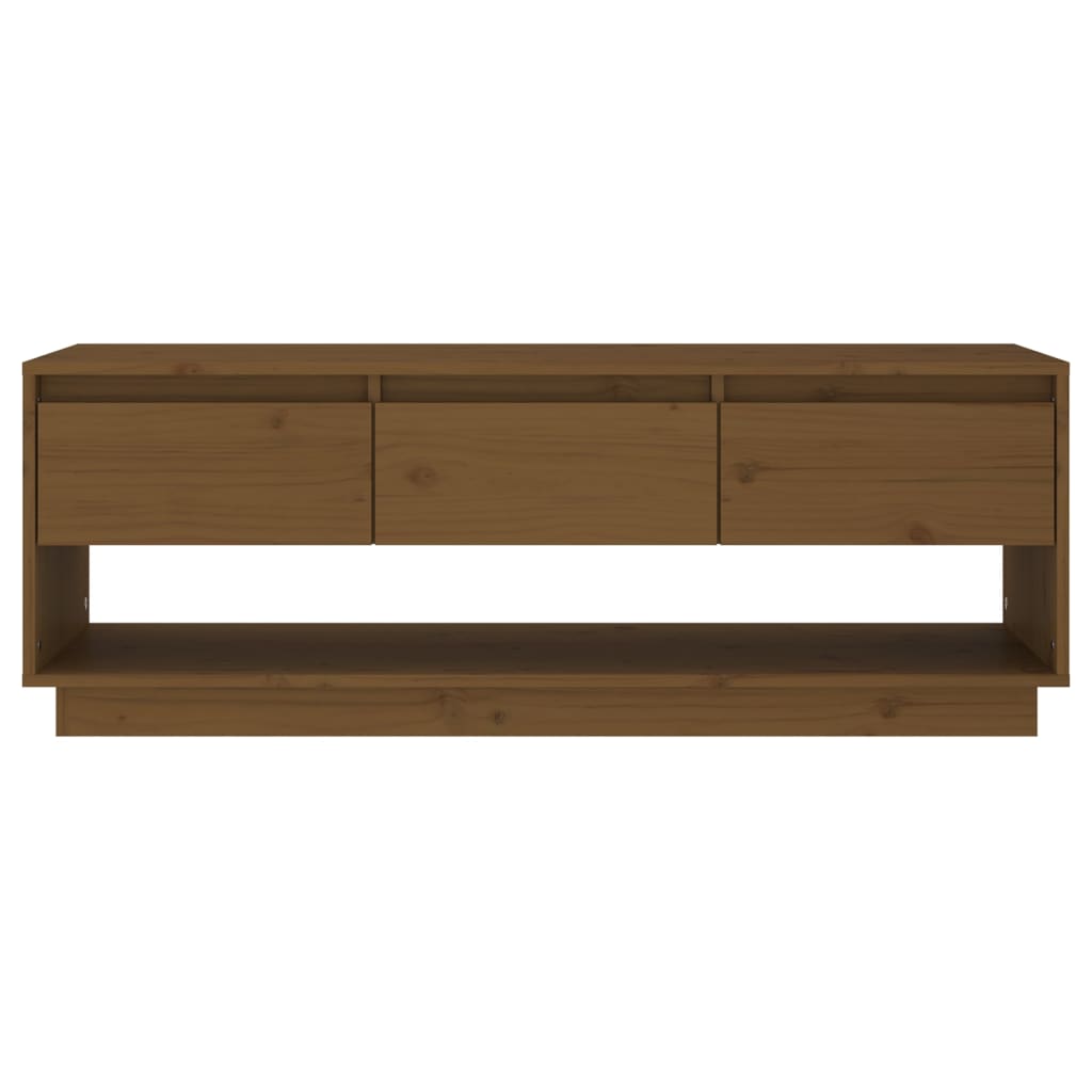 vidaXL Szafka pod TV, miodowy brąz 110,5x34x40 cm, lite drewno sosnowe