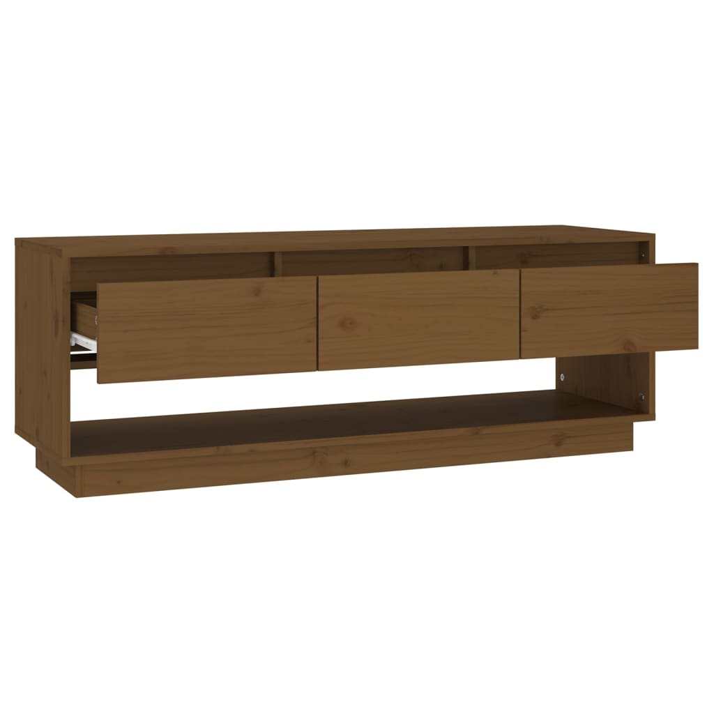 vidaXL Szafka pod TV, miodowy brąz 110,5x34x40 cm, lite drewno sosnowe