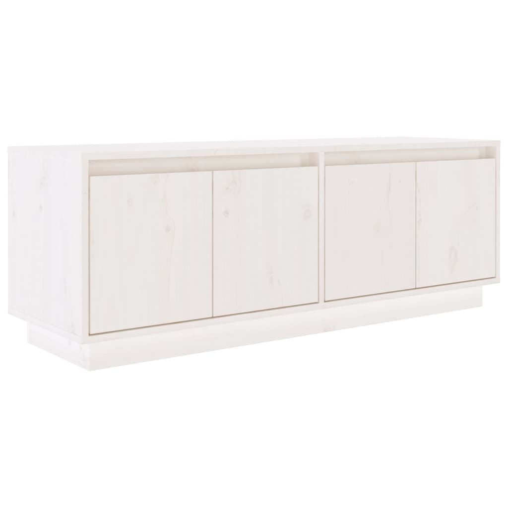vidaXL Szafka pod telewizor, biała, 110x34x40 cm, lite drewno sosnowe