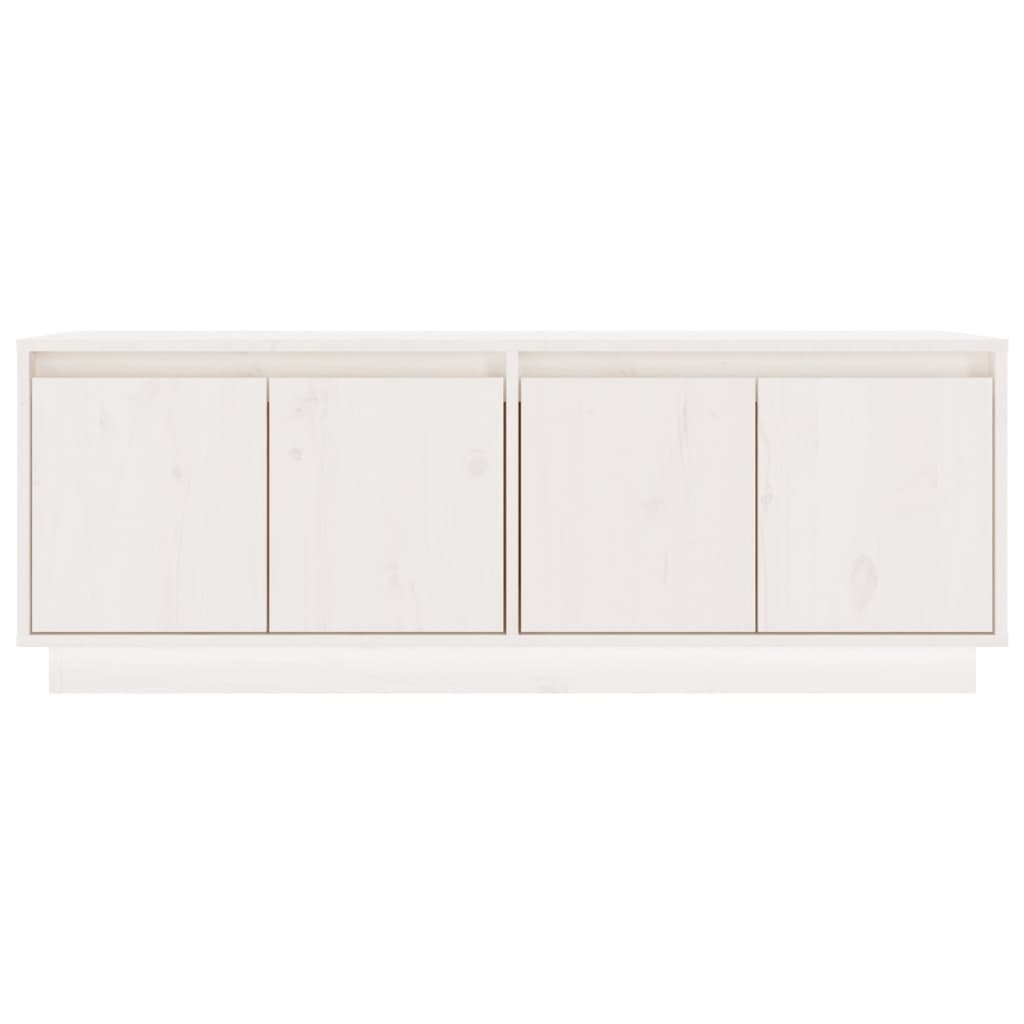 vidaXL Szafka pod telewizor, biała, 110x34x40 cm, lite drewno sosnowe