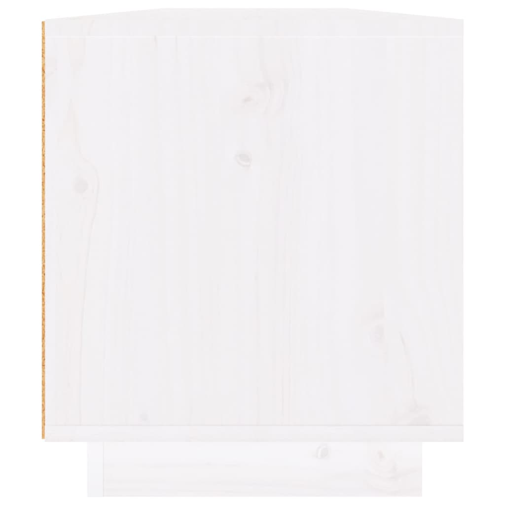 vidaXL Szafka pod telewizor, biała, 110x34x40 cm, lite drewno sosnowe