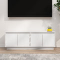vidaXL Szafka pod telewizor, biała, 110x34x40 cm, lite drewno sosnowe