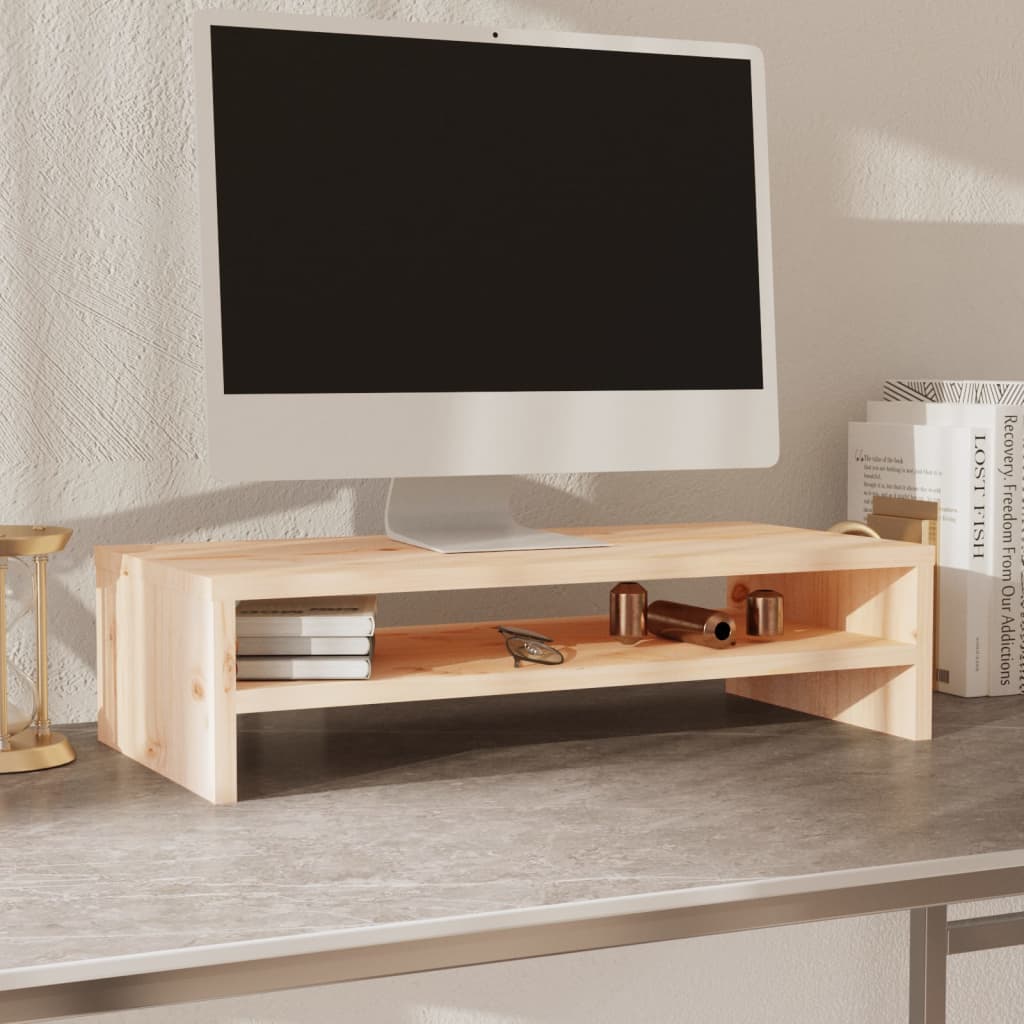 vidaXL Podstawka na monitor, 50x24x13 cm, lite drewno sosnowe