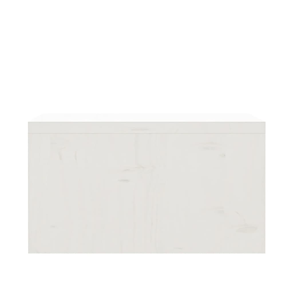 vidaXL Podstawka na monitor, biała, 50x27x15 cm, lite drewno sosnowe