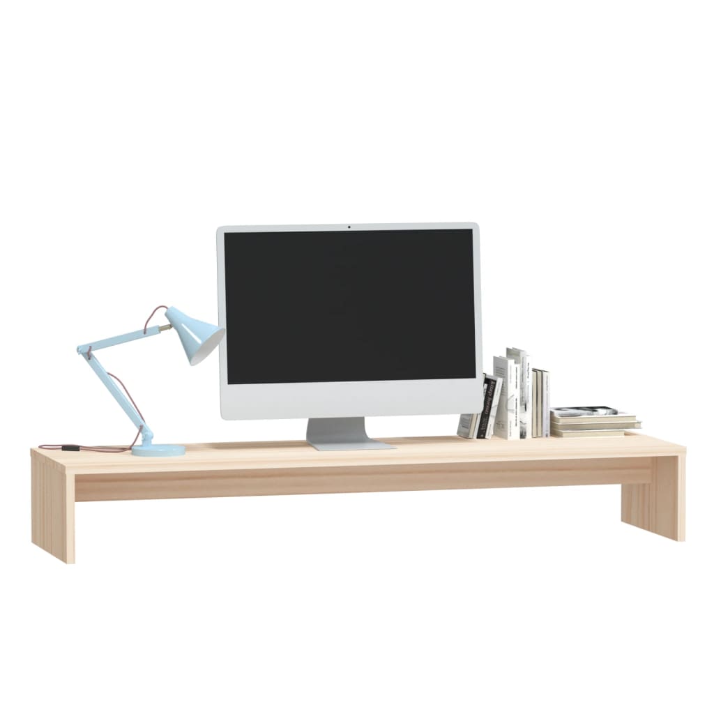 vidaXL Podstawka na monitor, 100x27x15 cm, lite drewno sosnowe