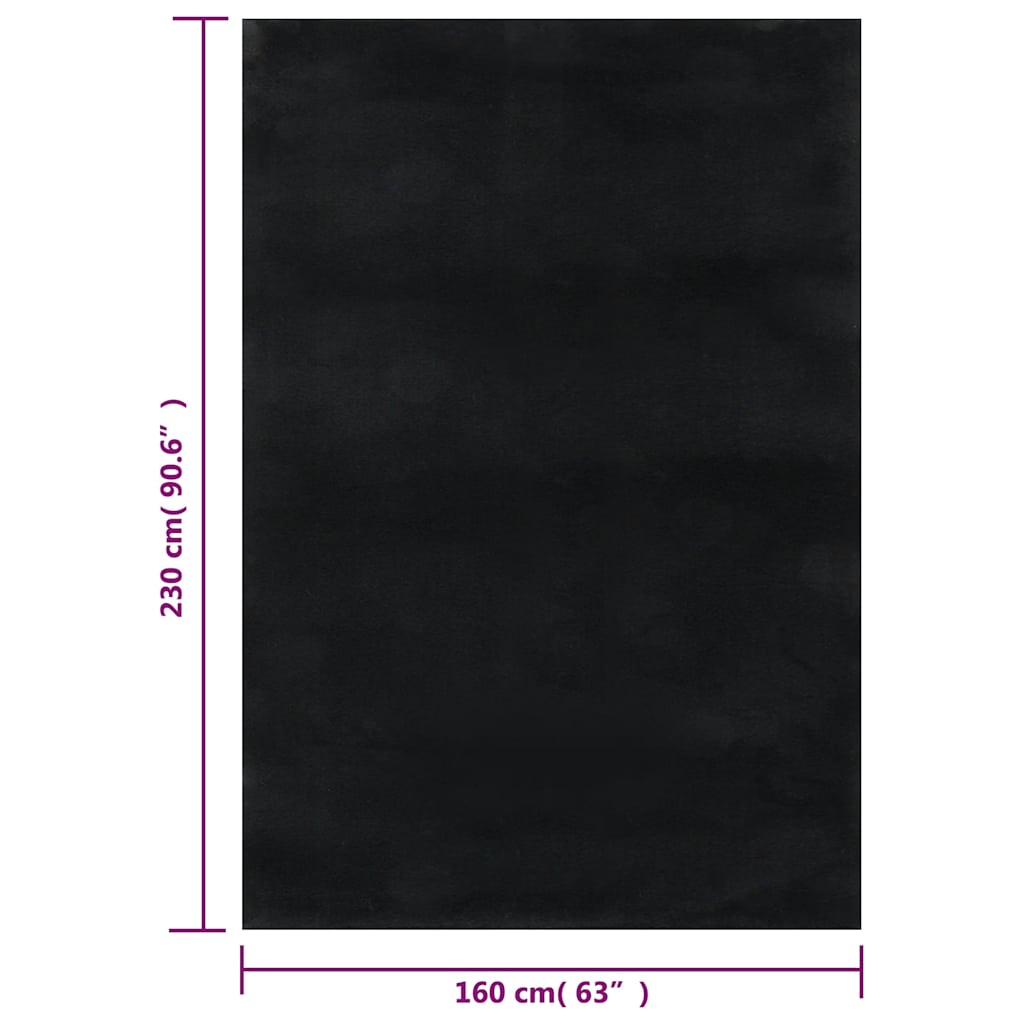 vidaXL Dywan z krótkim włosiem i możliwością prania 160x230 cm, czarny