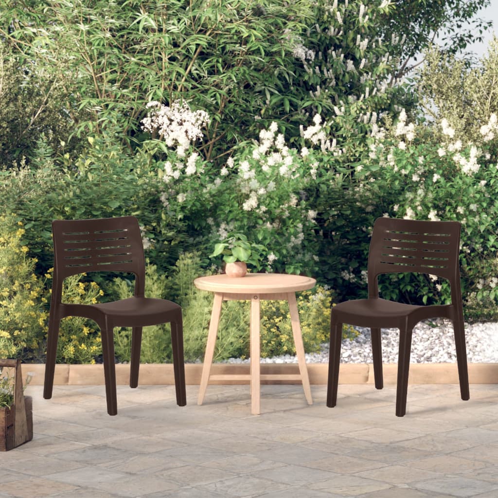 vidaXL Krzesła ogrodowe, 2 szt., kolor mokki, polipropylen