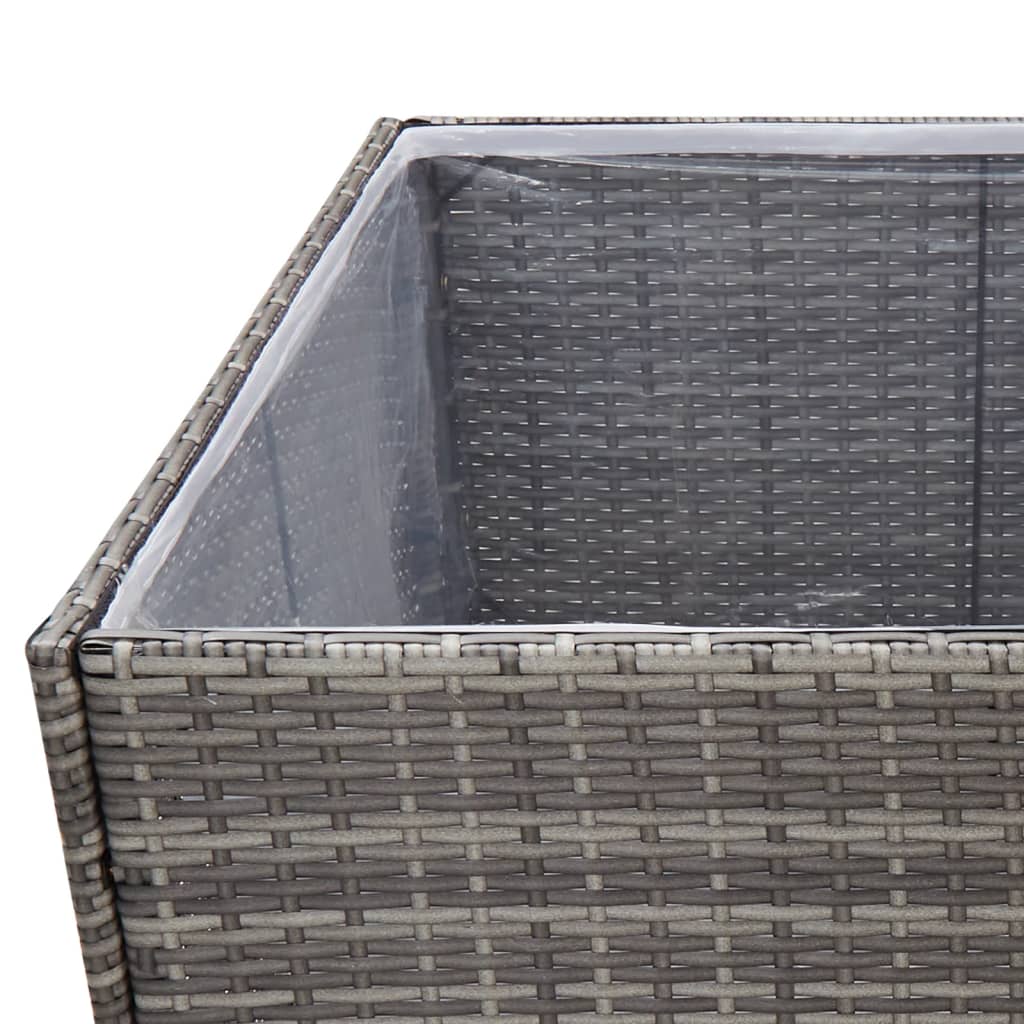 vidaXL Donica ogrodowa, szara, 80x80x80 cm, rattan PE