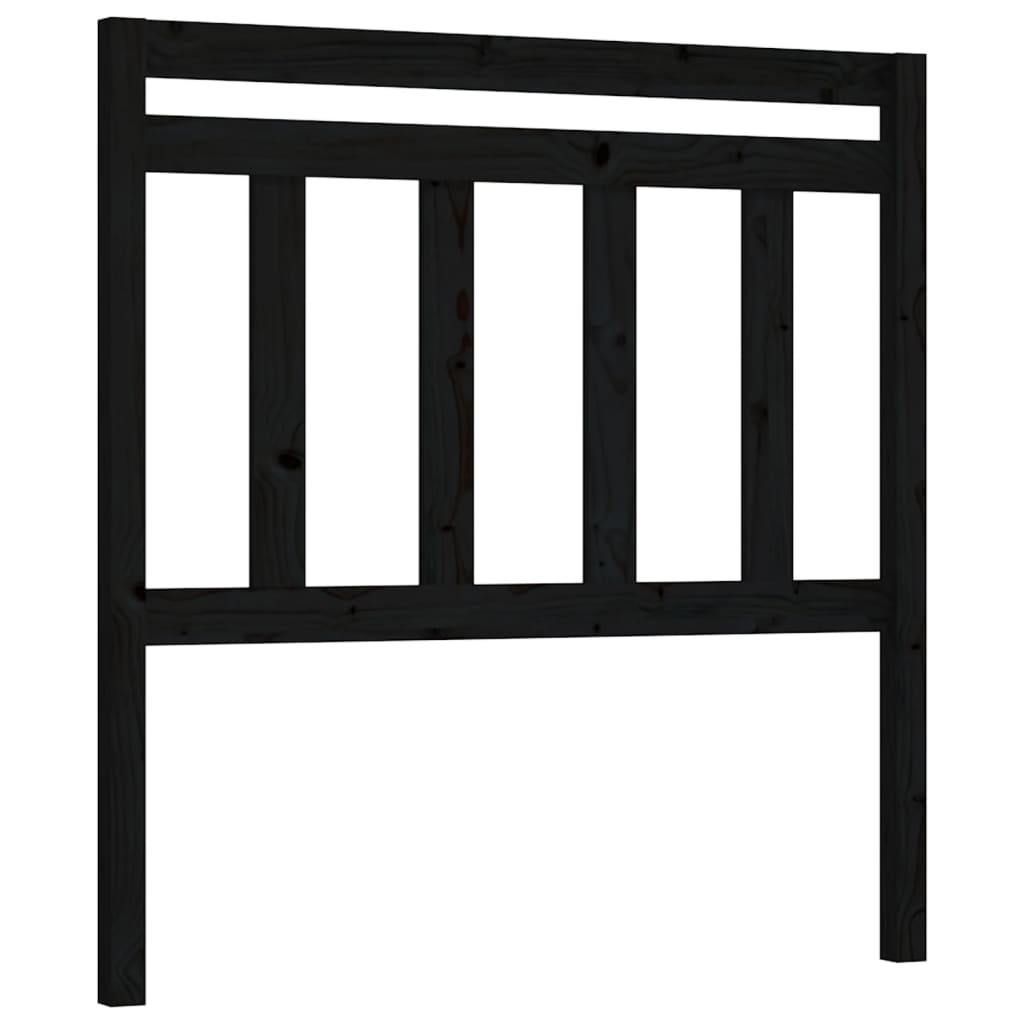 vidaXL Wezgłowie łóżka, czarne, 96x4x100 cm, lite drewno sosnowe