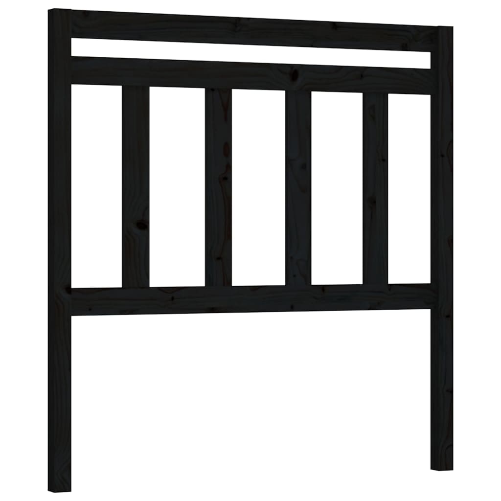 vidaXL Wezgłowie łóżka, czarne, 106x4x100 cm, lite drewno sosnowe