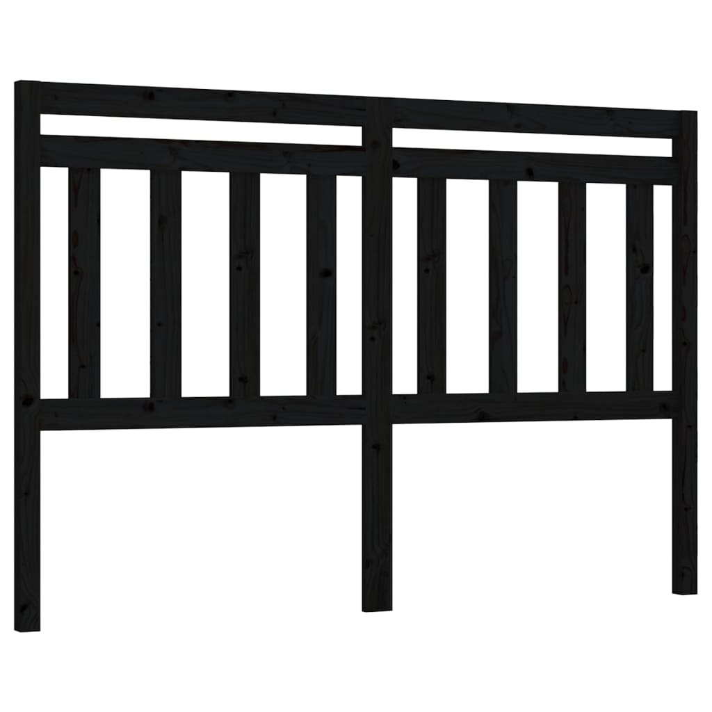 vidaXL Wezgłowie łóżka, czarne, 166x4x100 cm, lite drewno sosnowe