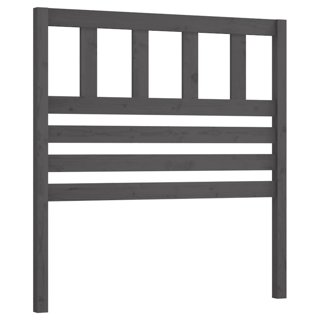 vidaXL Wezgłowie łóżka, szare, 81x4x100 cm, lite drewno sosnowe