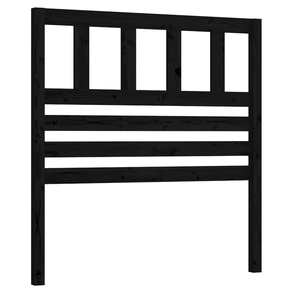 vidaXL Wezgłowie łóżka, czarne, 96x4x100 cm, lite drewno sosnowe
