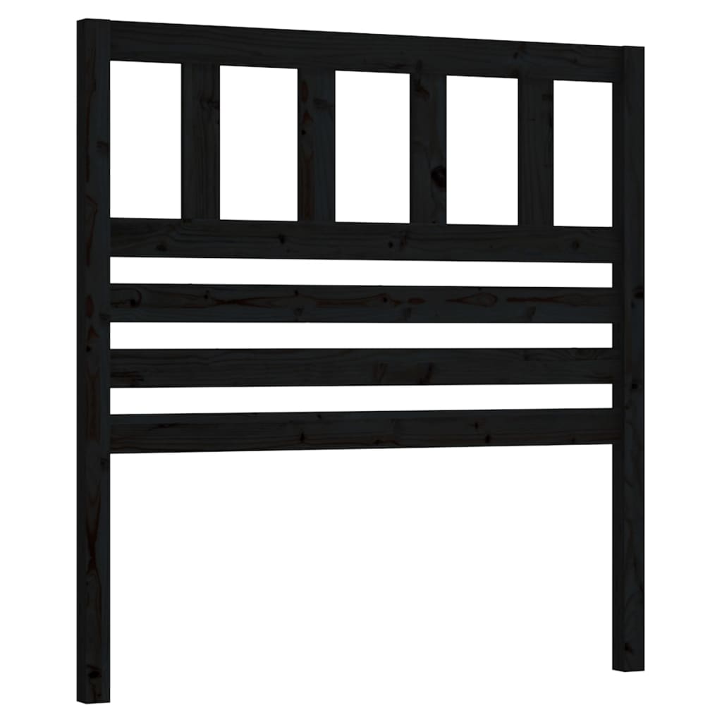 vidaXL Wezgłowie łóżka, czarne, 106x4x100 cm, lite drewno sosnowe