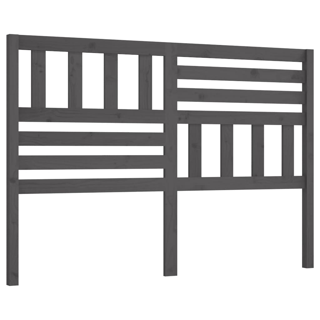 vidaXL Wezgłowie łóżka, szare, 156x4x100 cm, lite drewno sosnowe