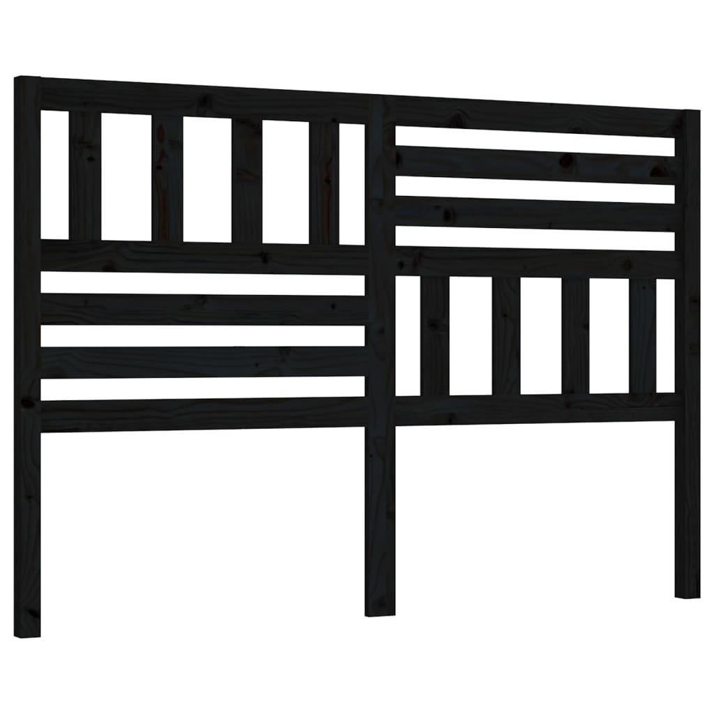 vidaXL Wezgłowie łóżka, czarne, 166x4x100 cm, lite drewno sosnowe
