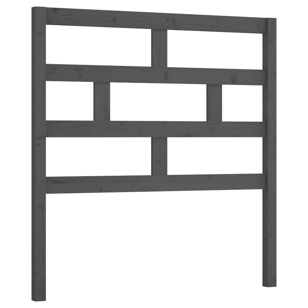 vidaXL Wezgłowie łóżka, szare, 106x4x100 cm, lite drewno sosnowe