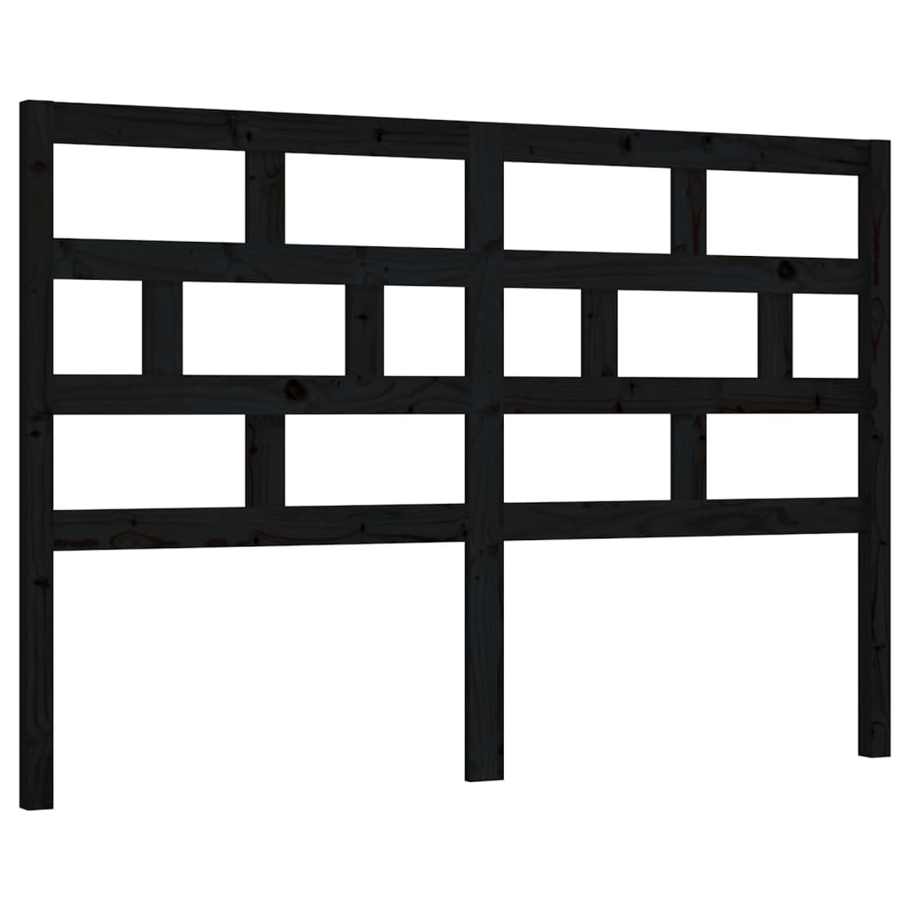 vidaXL Wezgłowie łóżka, czarne, 156x4x100 cm, lite drewno sosnowe