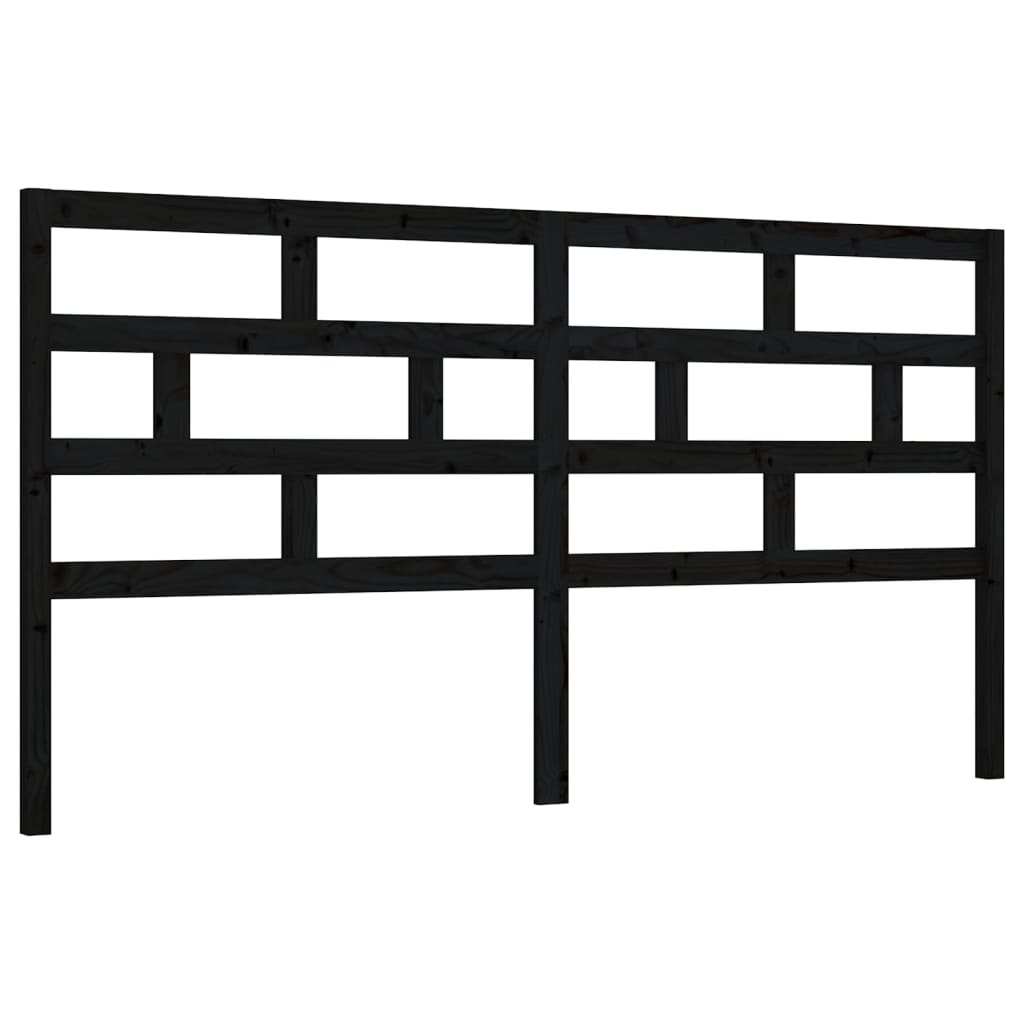 vidaXL Wezgłowie łóżka, czarne, 186x4x100 cm, lite drewno sosnowe