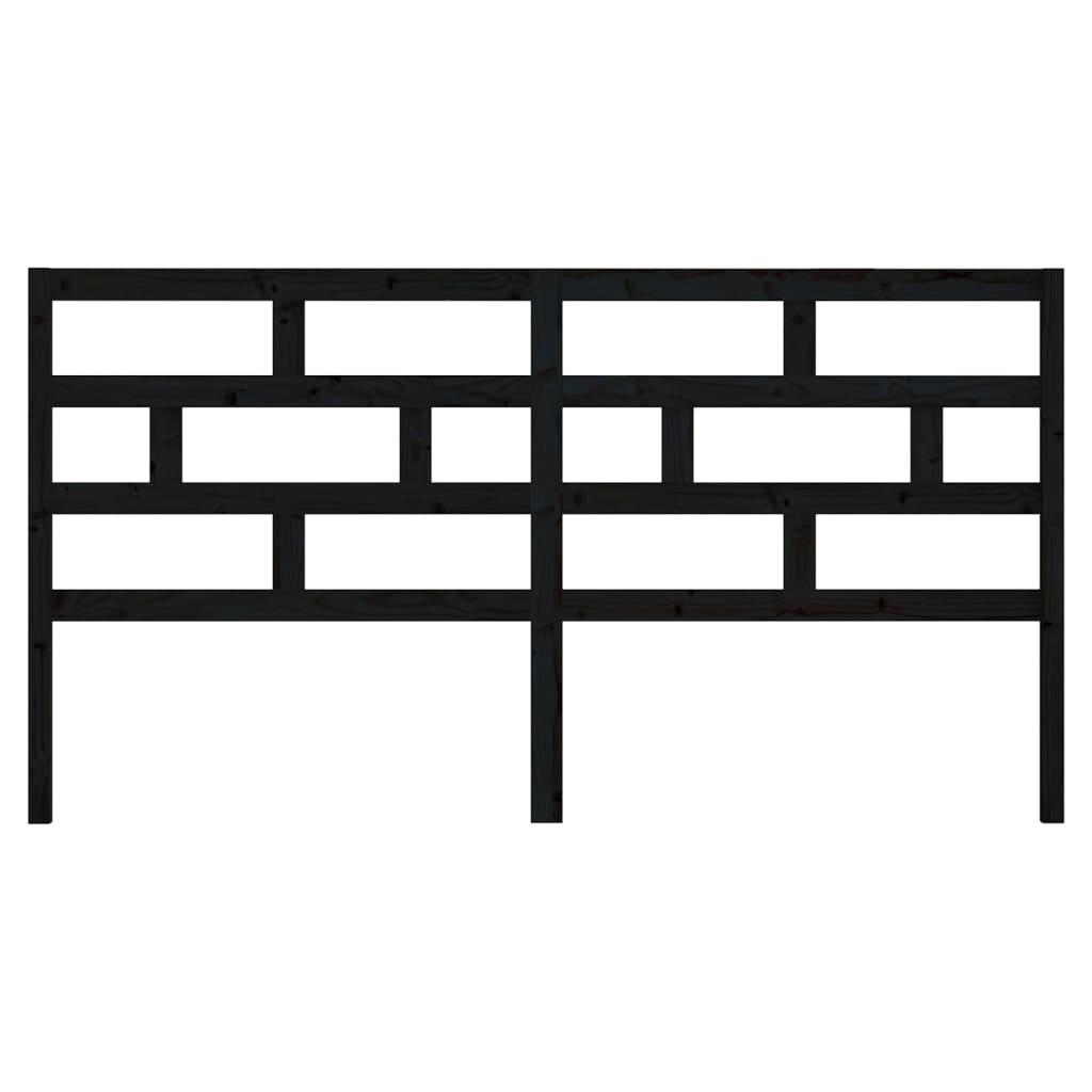 vidaXL Wezgłowie łóżka, czarne, 186x4x100 cm, lite drewno sosnowe