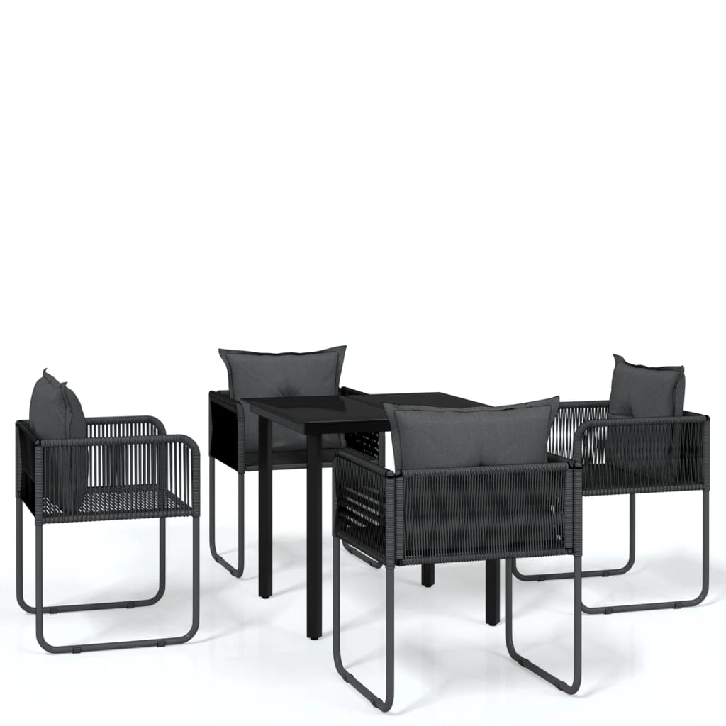 vidaXL 5-częściowy zestaw mebli ogrodowych, czarny