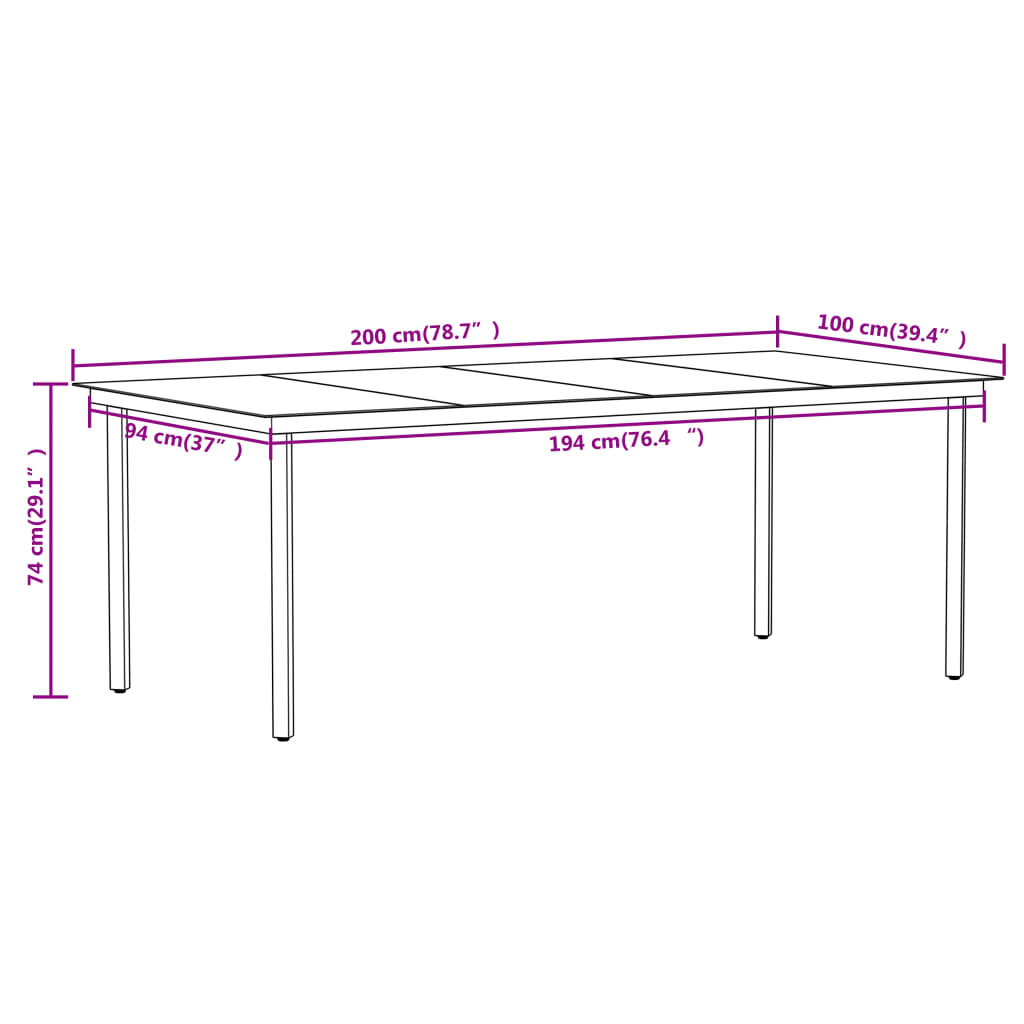 vidaXL 9-częściowy zestaw mebli ogrodowych, czarny