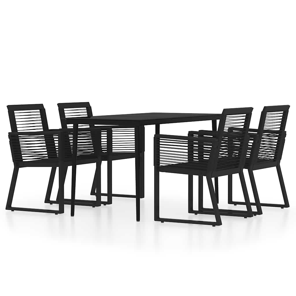 vidaXL 5-częściowy zestaw mebli ogrodowych, czarny