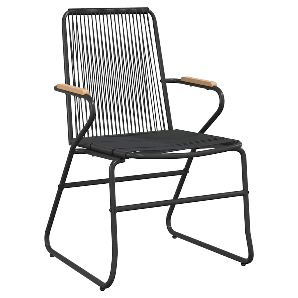 vidaXL 3-częściowy zestaw mebli ogrodowych, czarny, rattan PVC