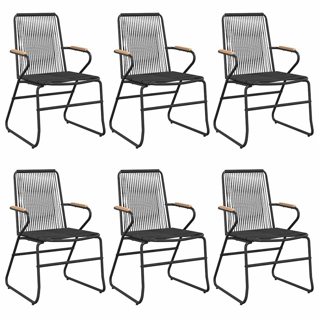 vidaXL 7-częściowy zestaw mebli ogrodowych, czarny, rattan PVC