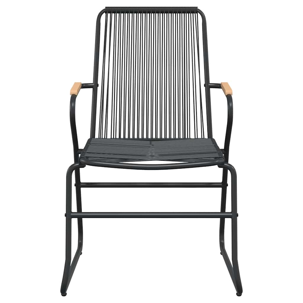 vidaXL 7-częściowy zestaw mebli ogrodowych, czarny, rattan PVC