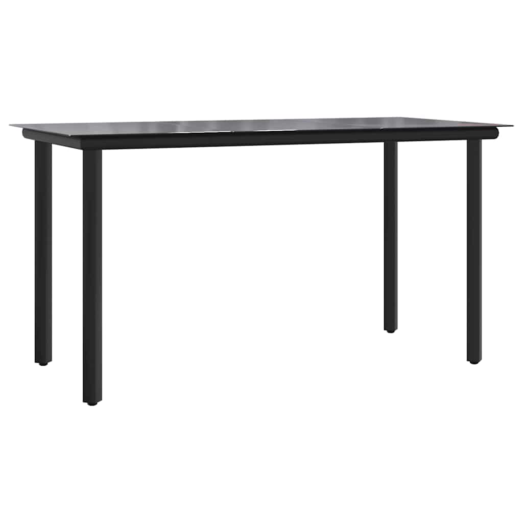 vidaXL 7-częściowy zestaw mebli ogrodowych, czarny, rattan PVC
