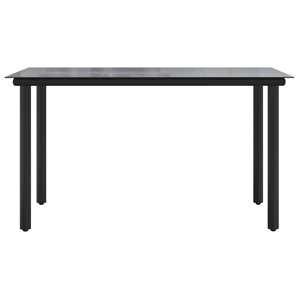 vidaXL 7-częściowy zestaw mebli ogrodowych, czarny, rattan PVC