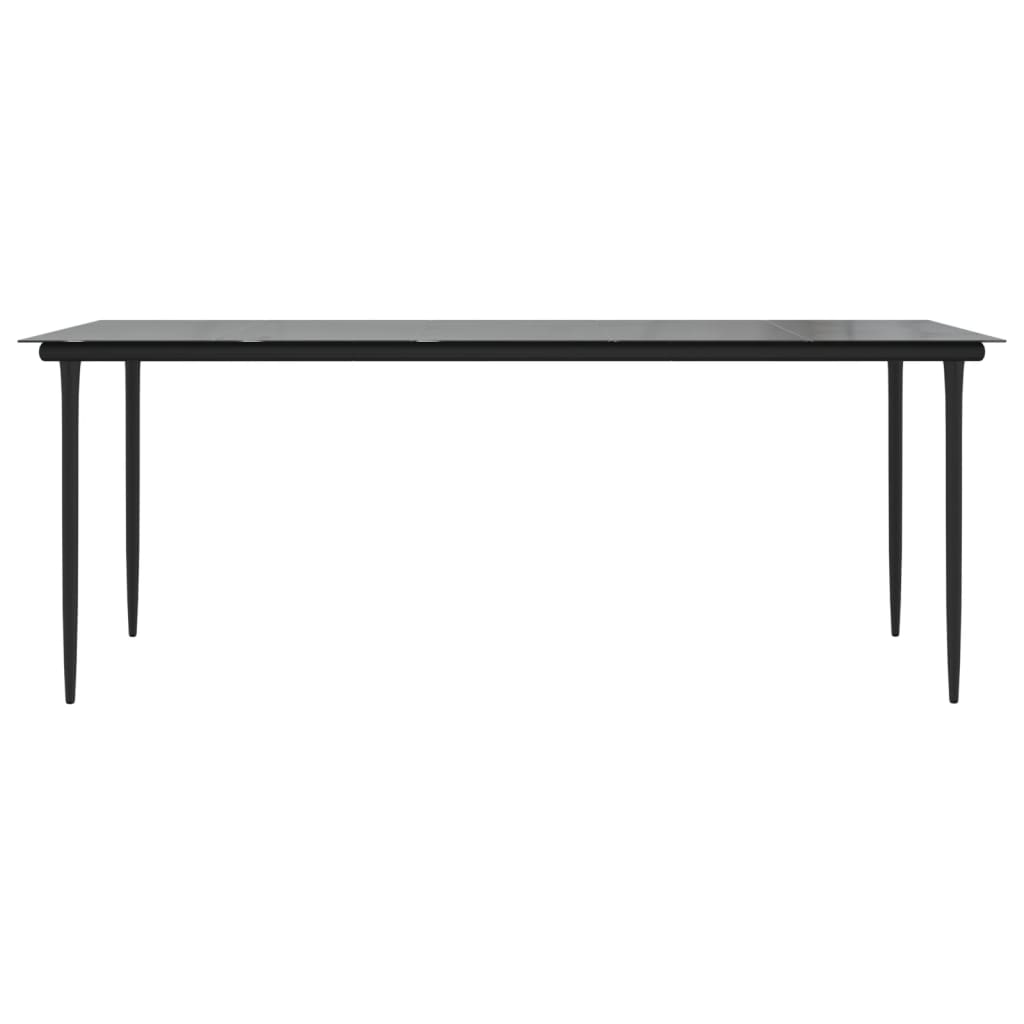 vidaXL 7-częściowy zestaw mebli ogrodowych, czarny, rattan PVC