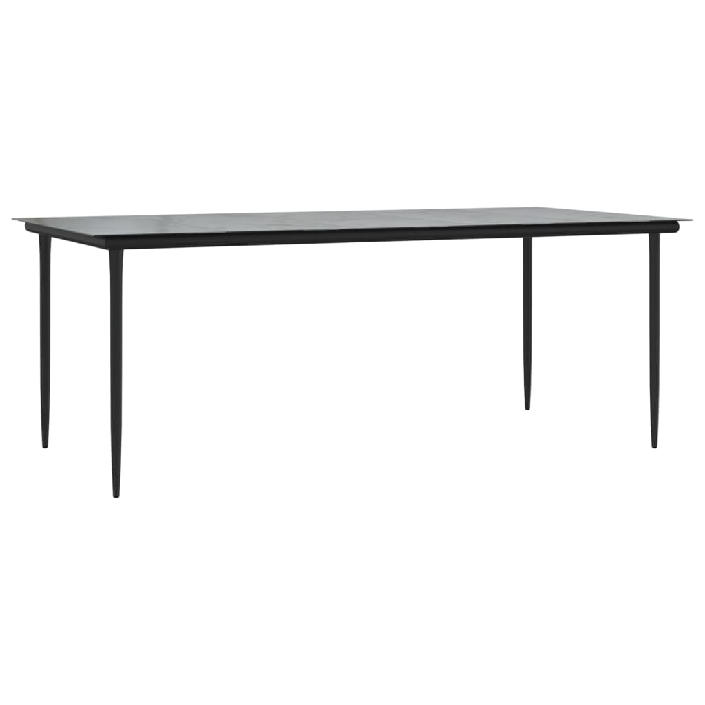vidaXL 9-częściowy zestaw mebli ogrodowych, czarny, rattan PVC