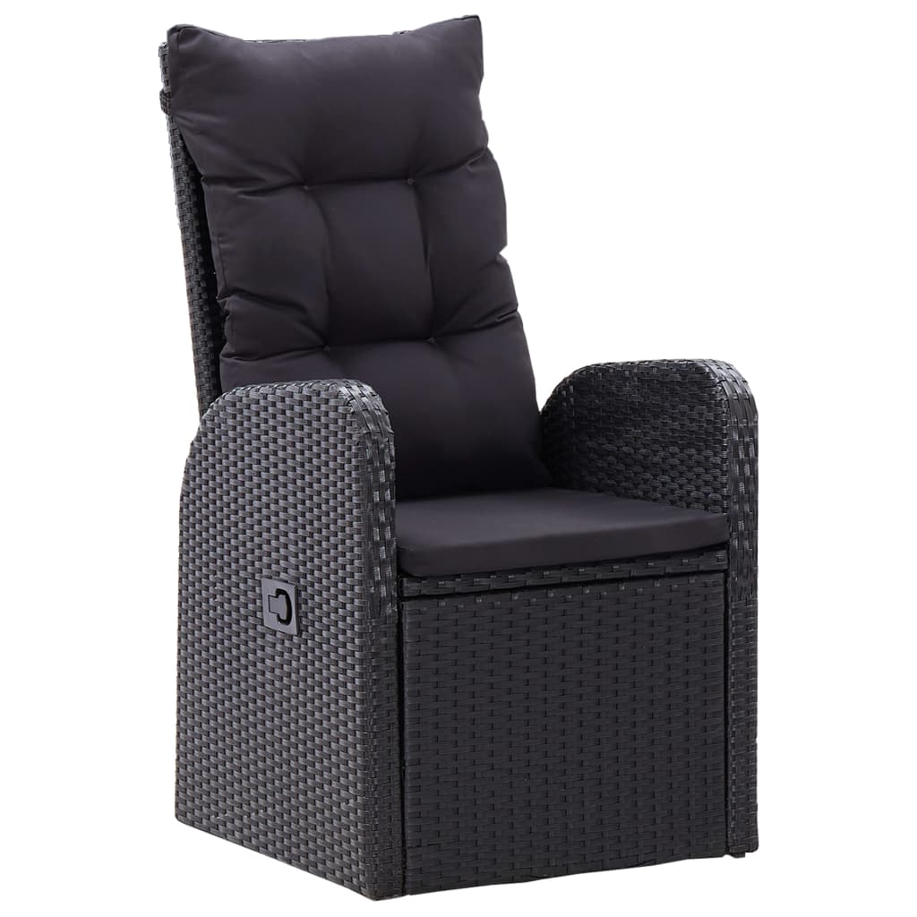 vidaXL 5-częściowy zestaw mebli ogrodowych z poduszkami, czarny