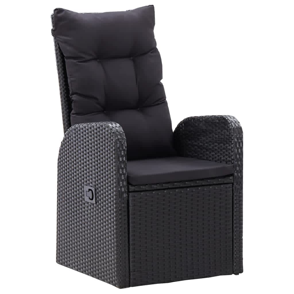 vidaXL 9-cz. zestaw mebli ogrodowych z poduszkami, czarny
