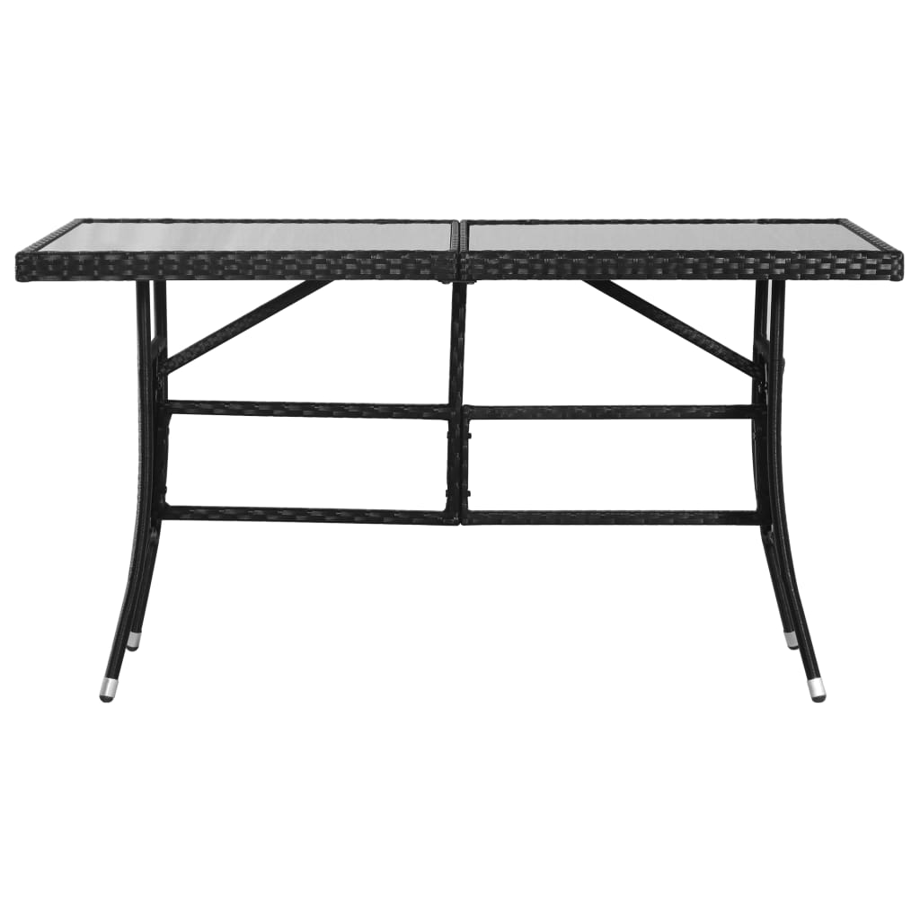 vidaXL Stół ogrodowy, czarny, 140x80x74 cm, polirattan