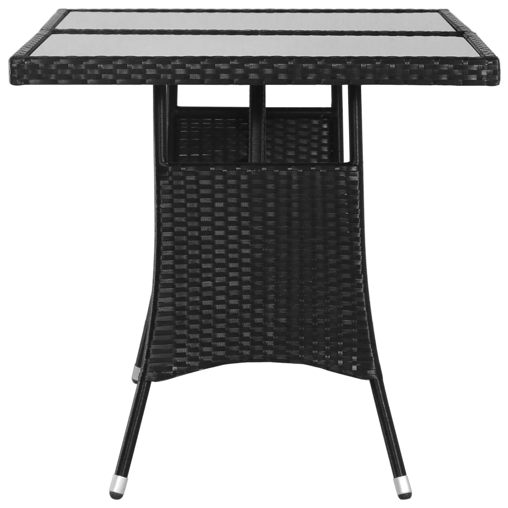 vidaXL Stół ogrodowy, czarny, 140x80x74 cm, polirattan