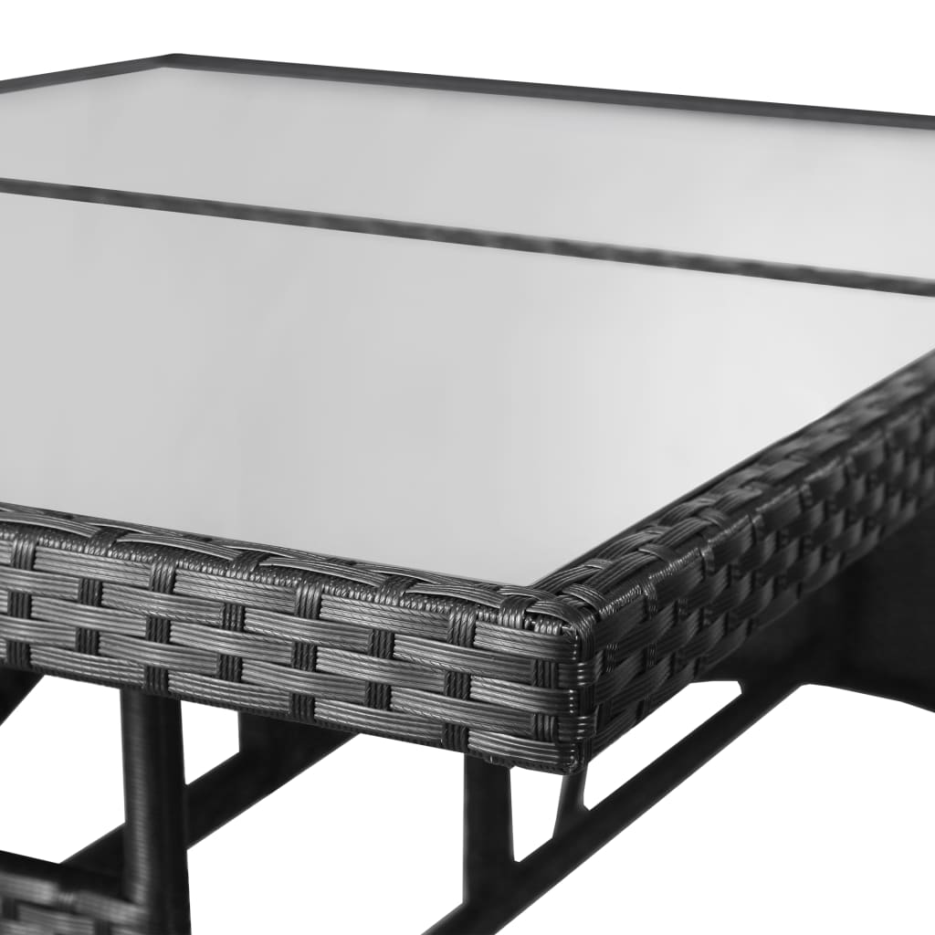 vidaXL Stół ogrodowy, czarny, 140x80x74 cm, polirattan
