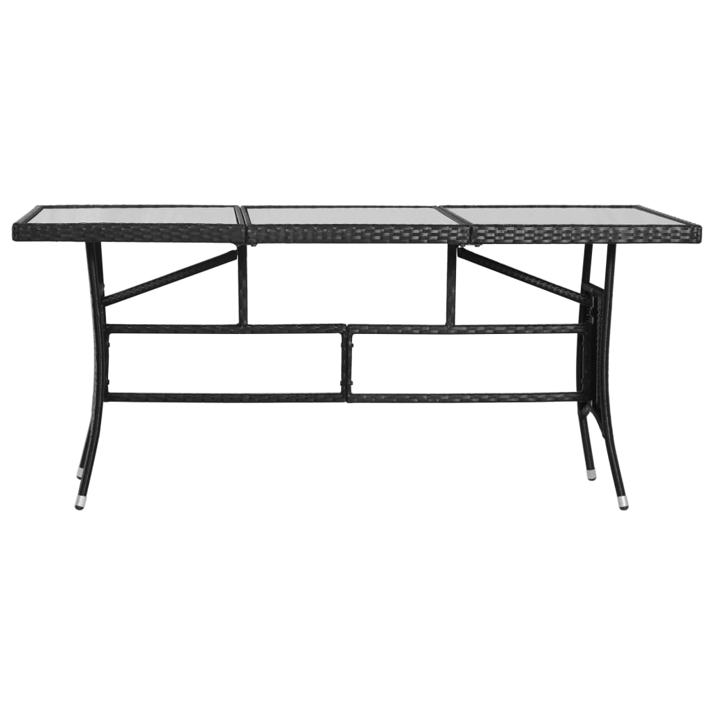 vidaXL Stół ogrodowy, czarny, 170x80x74 cm, polirattan