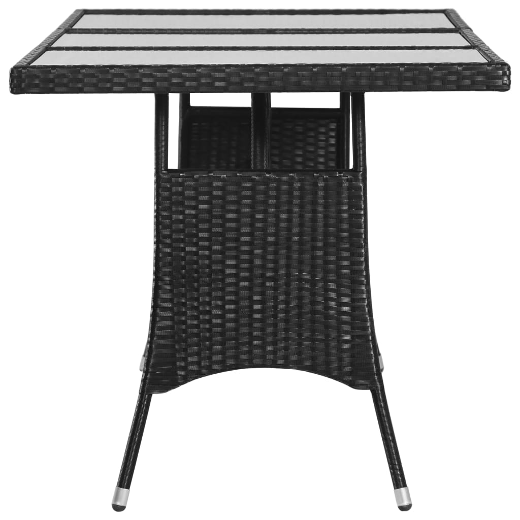 vidaXL Stół ogrodowy, czarny, 170x80x74 cm, polirattan