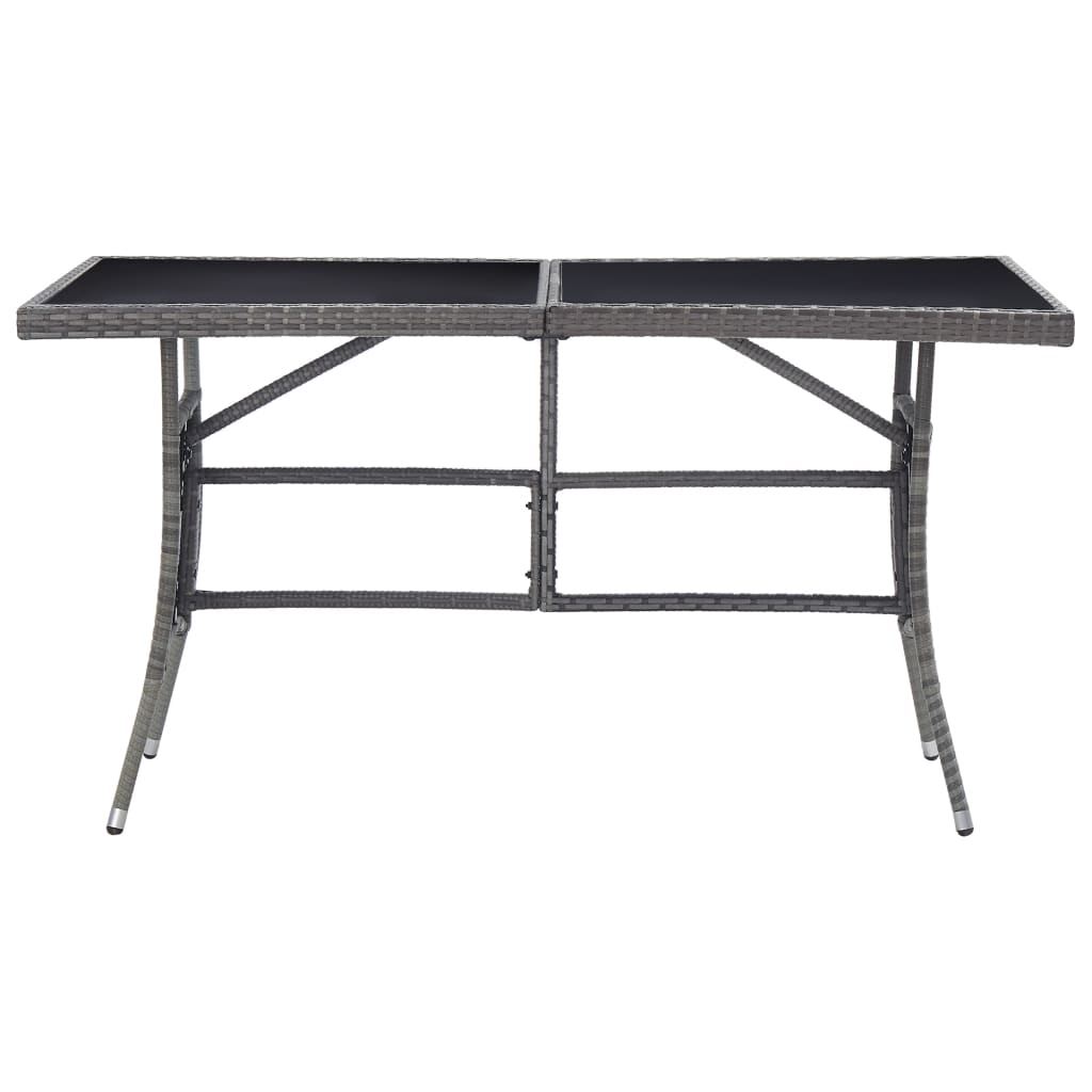 vidaXL Stół ogrodowy, szary, 140 x 80 x 74 cm, polirattan